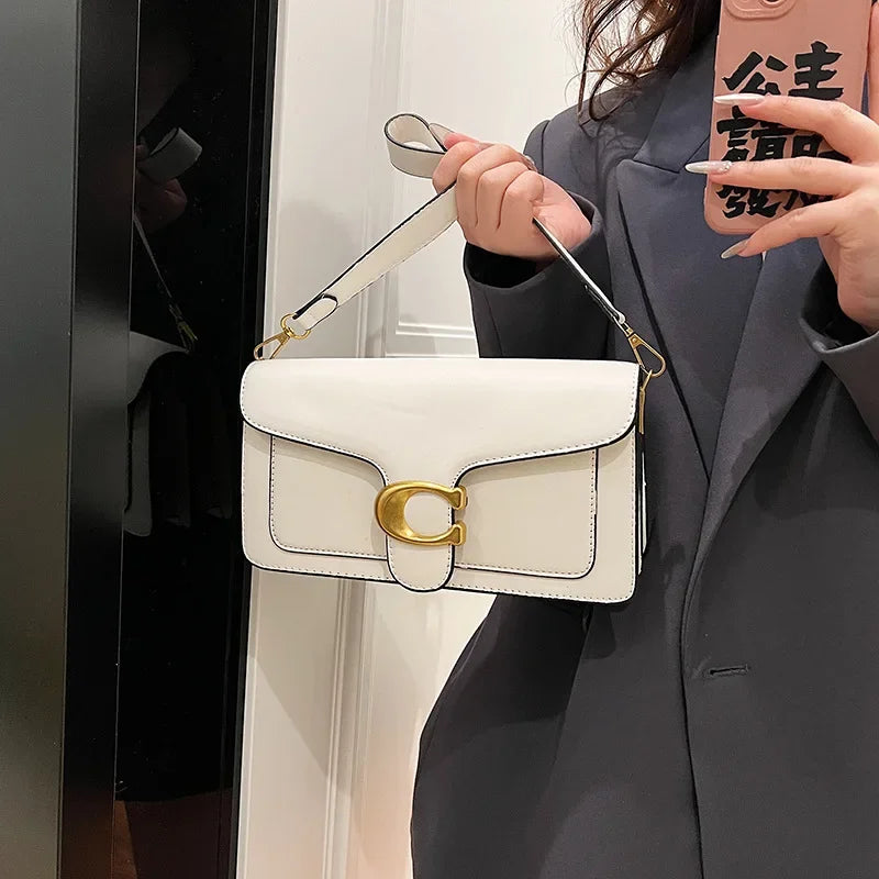 Bolso cuadrado minimalista de hombro y bandolera