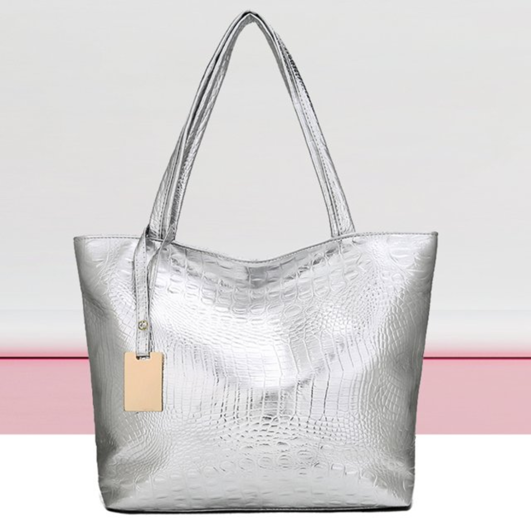 Bolso de hombro – Elegante bolso con grabado de cocodrilo y gran capacidad