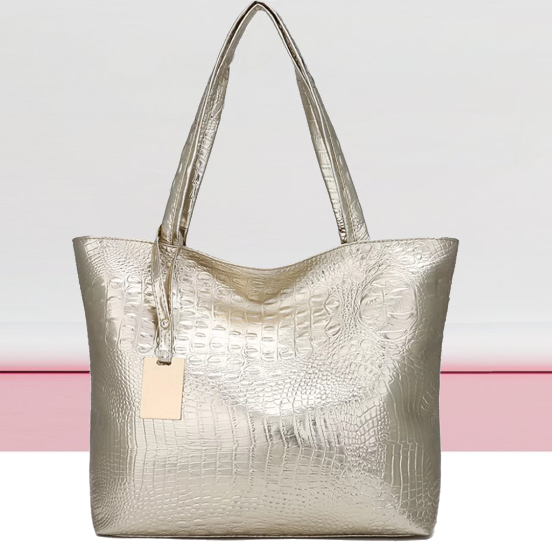 Bolso de hombro – Elegante bolso con grabado de cocodrilo y gran capacidad