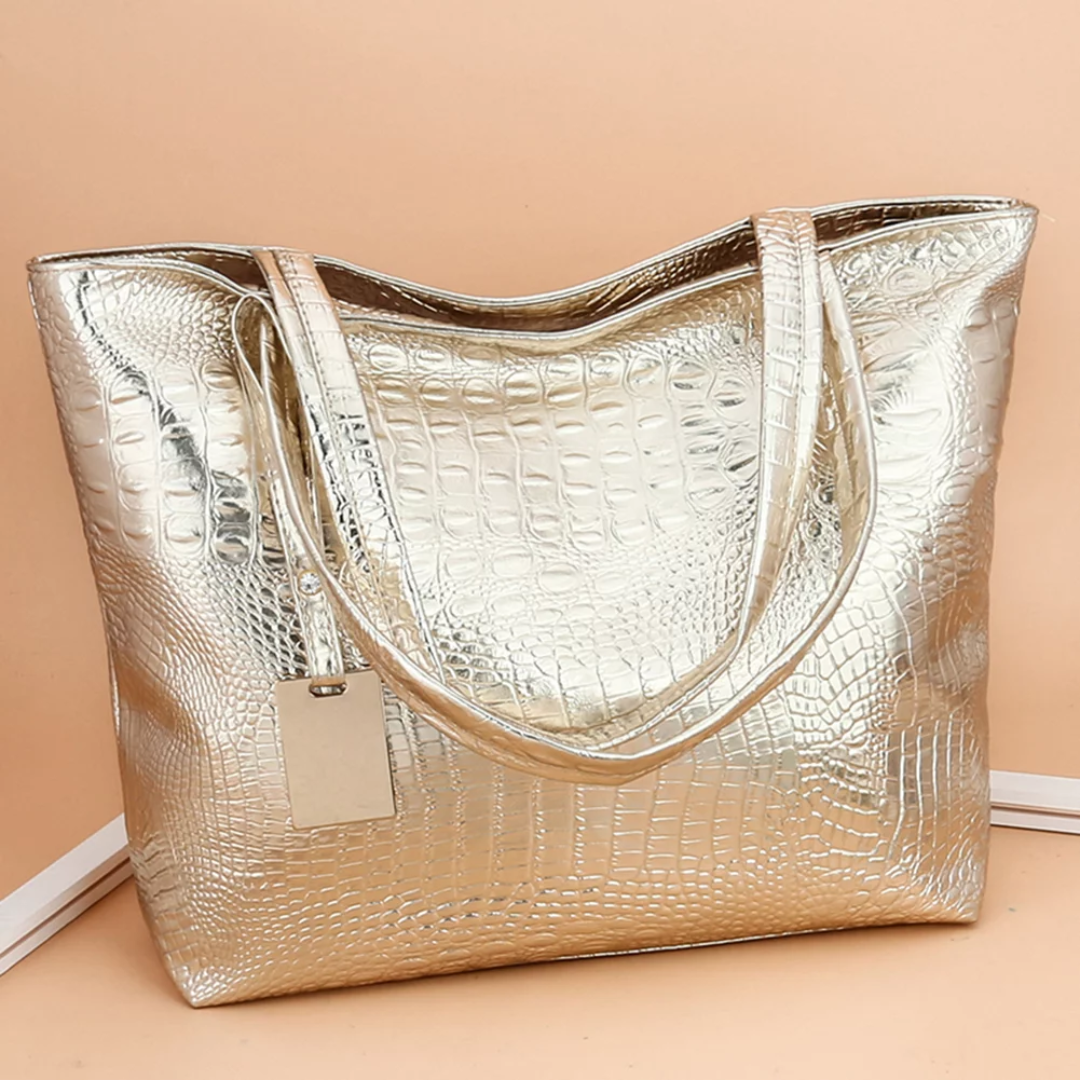Bolso de hombro – Elegante bolso con grabado de cocodrilo y gran capacidad