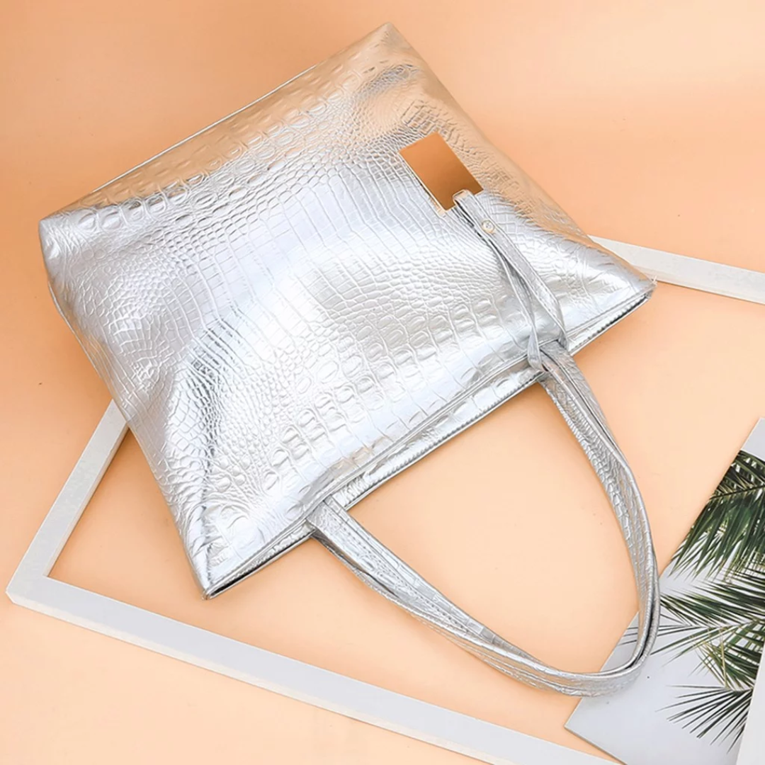Bolso de hombro – Elegante bolso con grabado de cocodrilo y gran capacidad