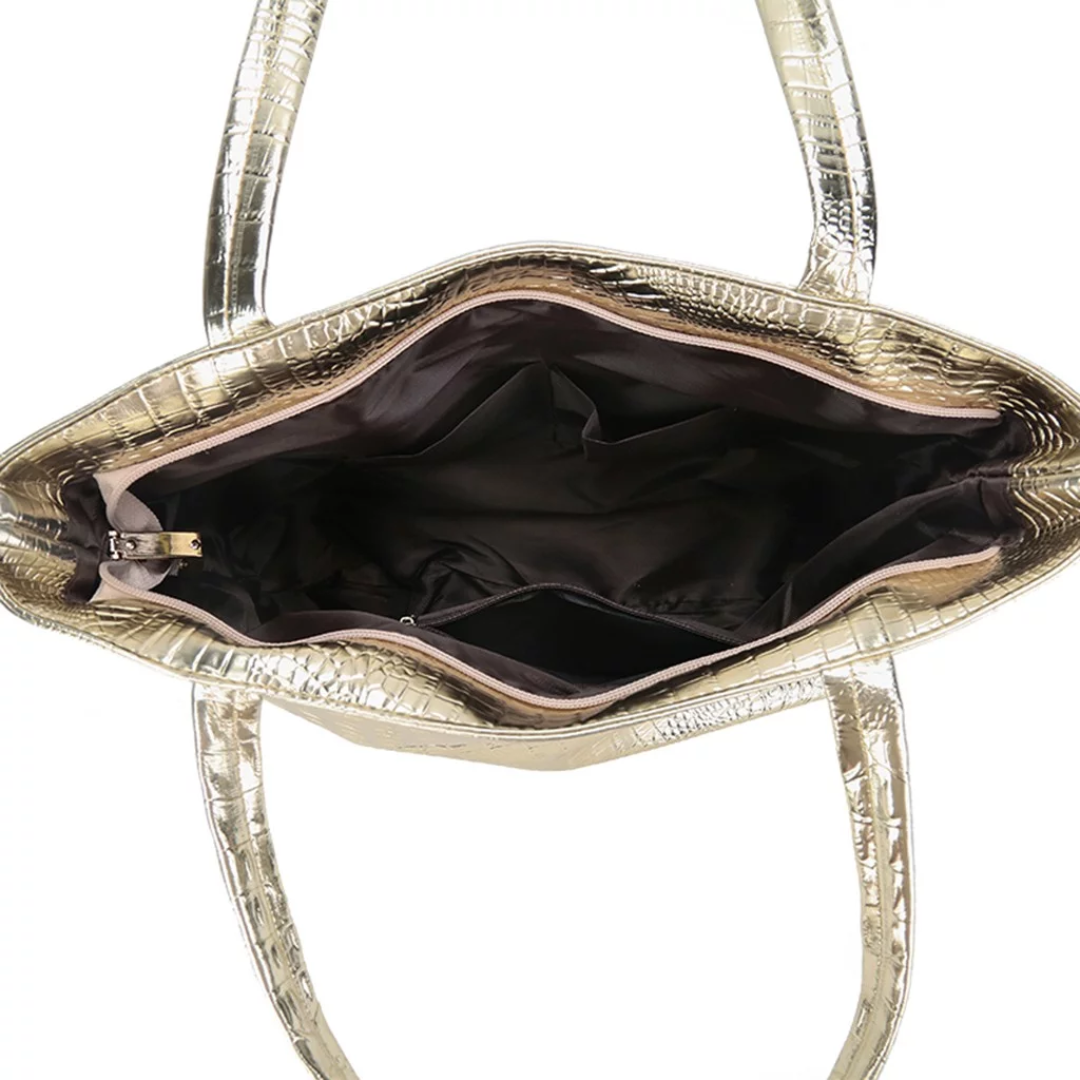 Bolso de hombro – Elegante bolso con grabado de cocodrilo y gran capacidad