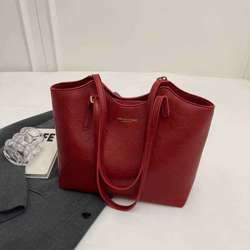 Bolso de hombro espacioso para mujer con dos asas