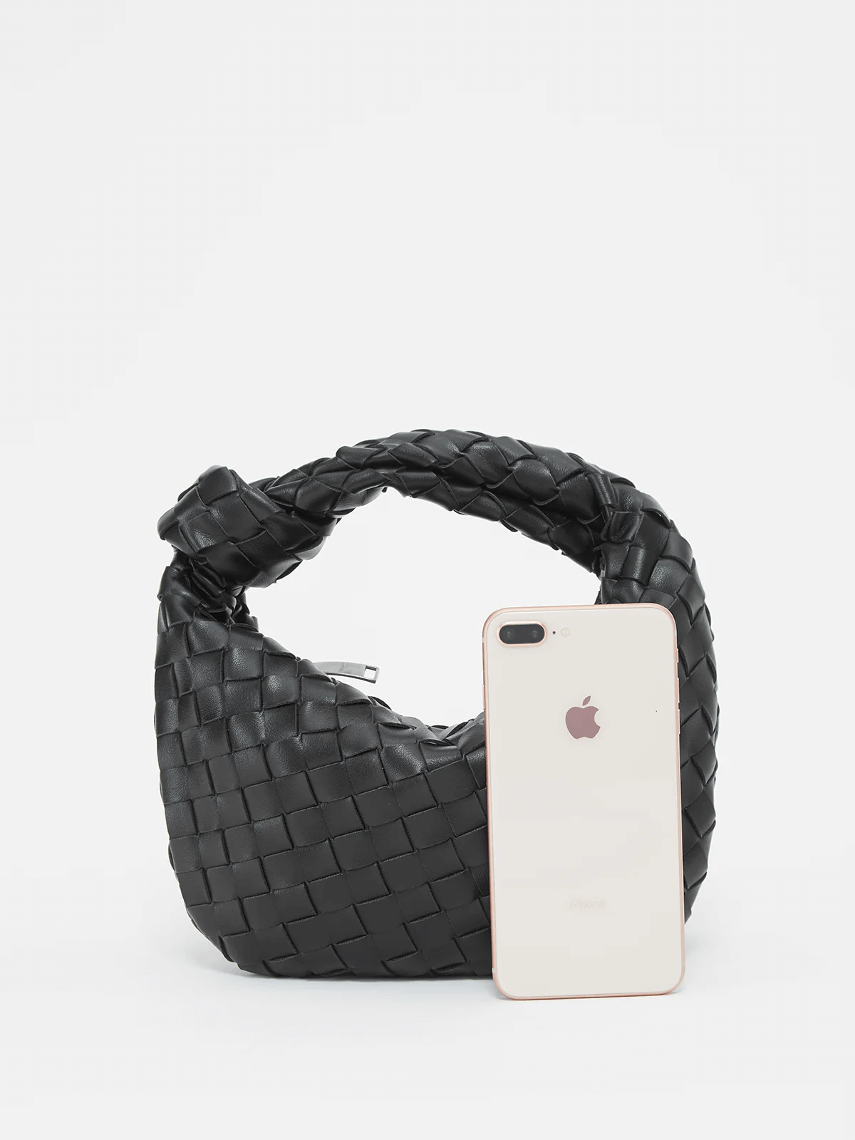 Bolso de hombro ligero de piel vegana trenzada