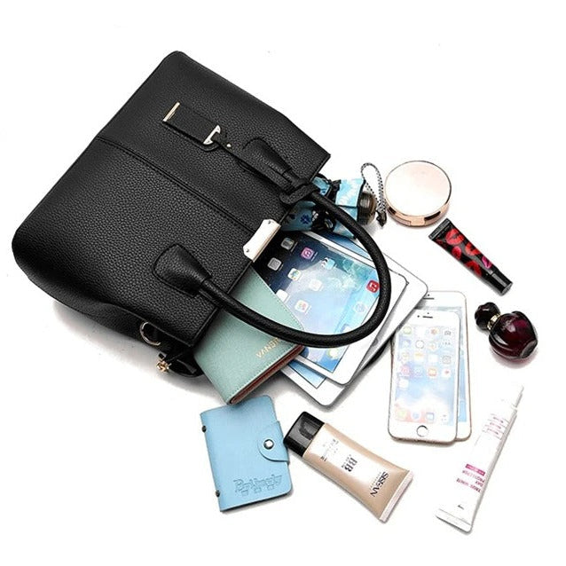 Bolso de mano y hombro moderno de piel para mujer