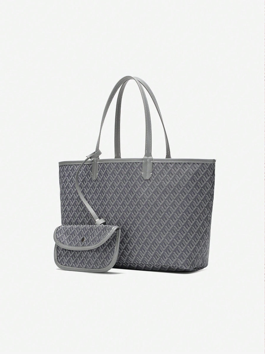 Bolso shopper espacioso con estampado gráfico