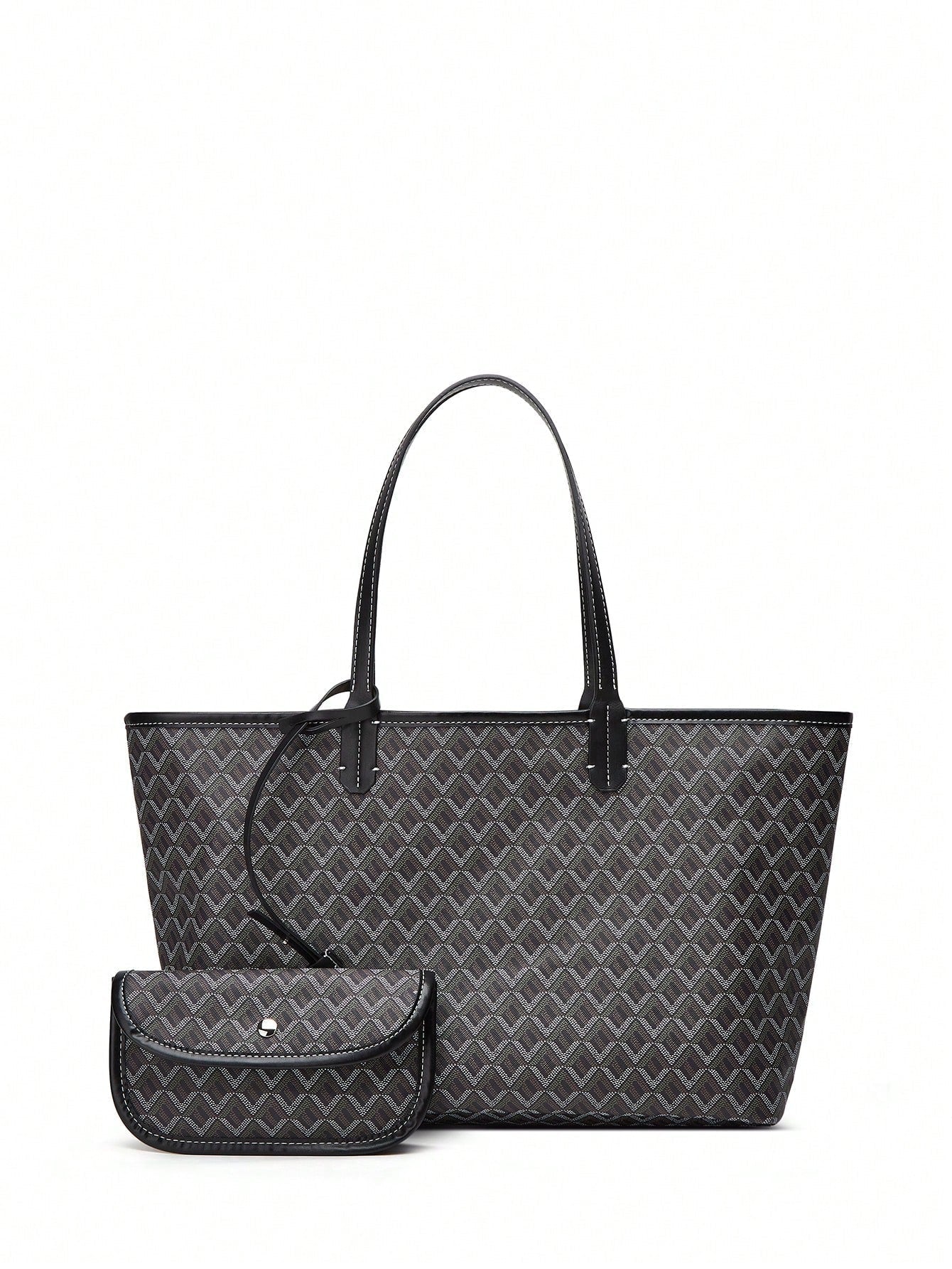 Bolso shopper espacioso con estampado gráfico