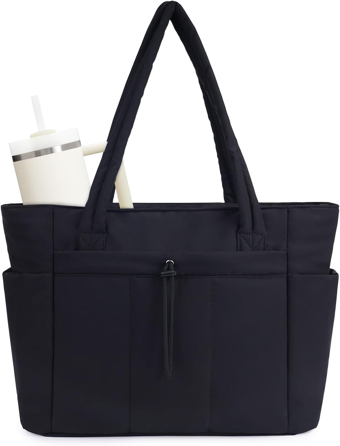 Bolso Tote Acolchado con Compartimento para Portátil y Portavasos