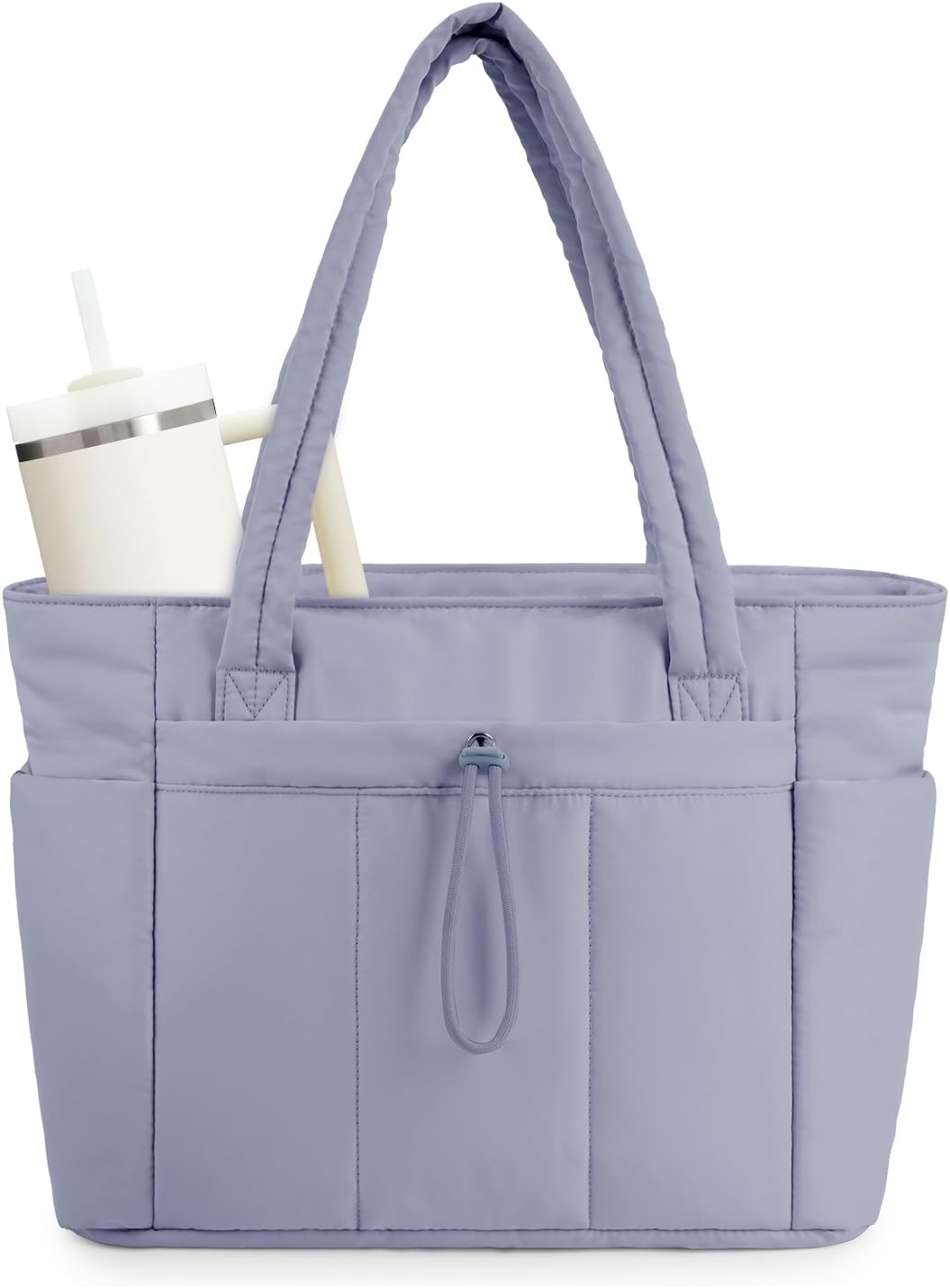 Bolso Tote Acolchado con Compartimento para Portátil y Portavasos