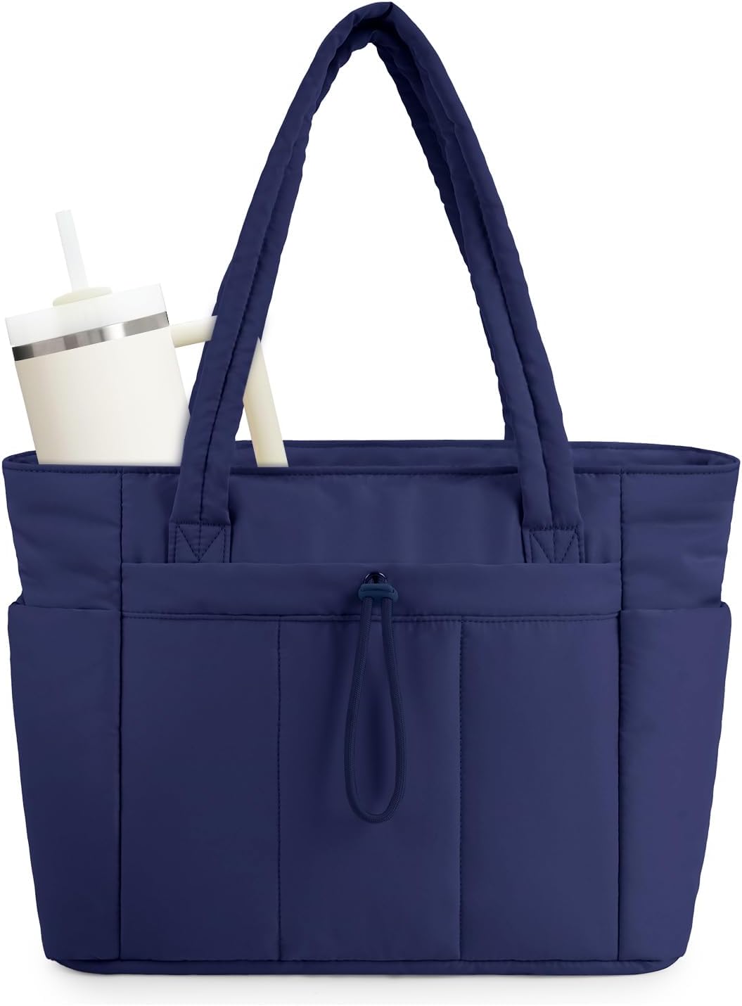 Bolso Tote Acolchado con Compartimento para Portátil y Portavasos