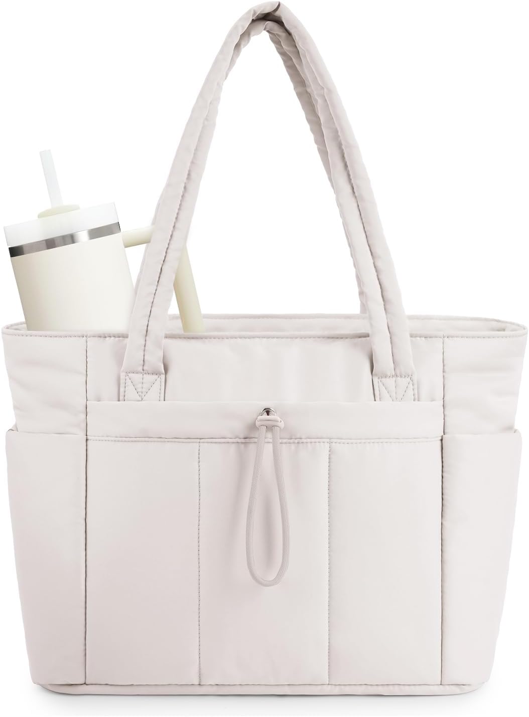 Bolso Tote Acolchado con Compartimento para Portátil y Portavasos