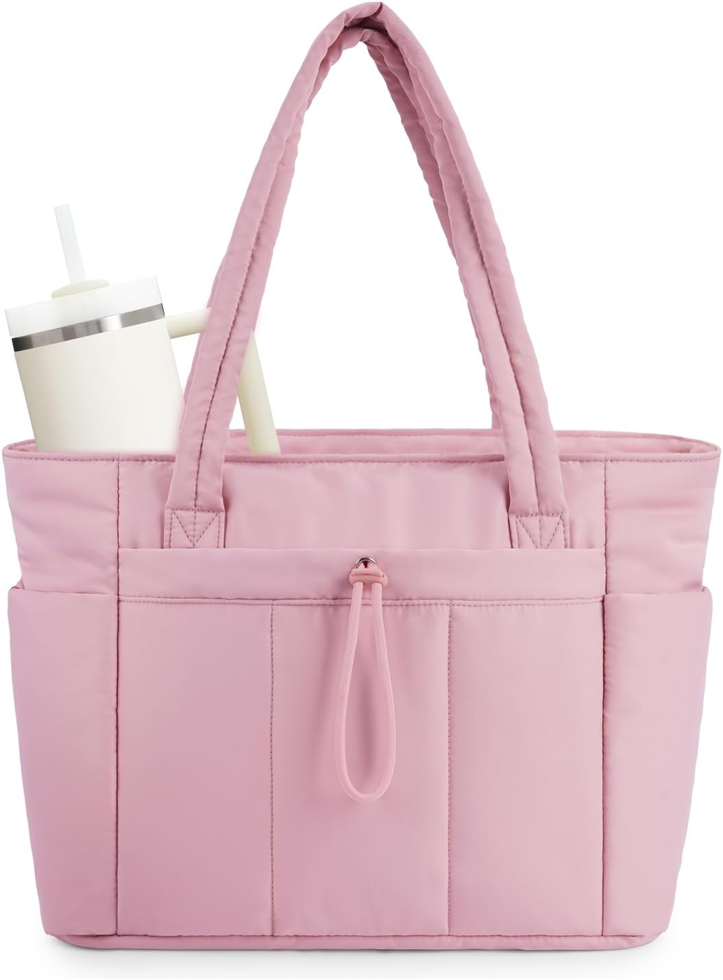 Bolso Tote Acolchado con Compartimento para Portátil y Portavasos