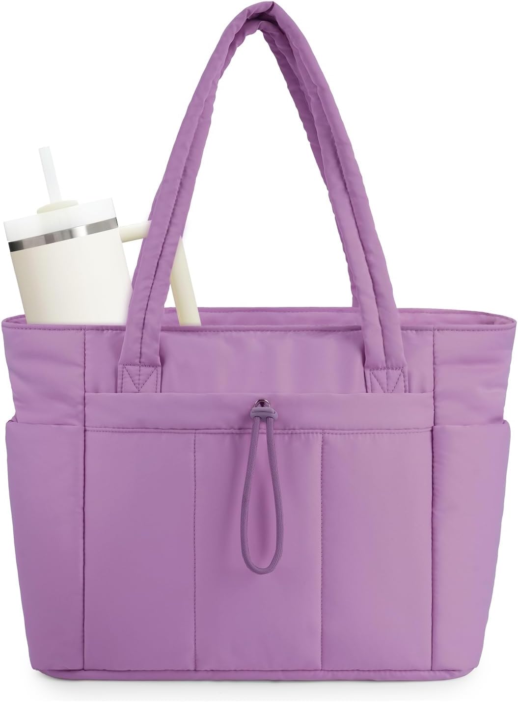 Bolso Tote Acolchado con Compartimento para Portátil y Portavasos