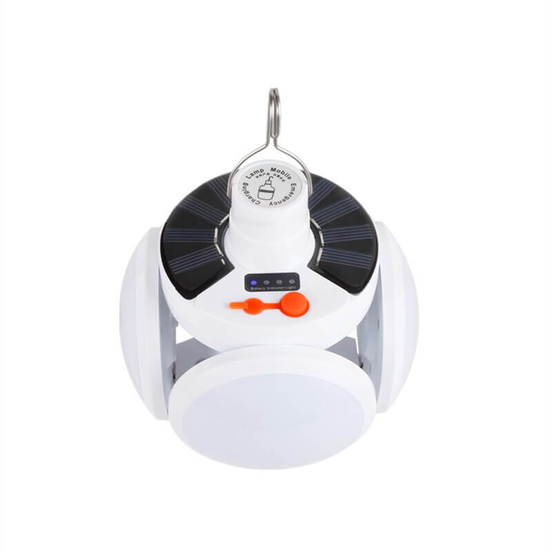 Bombilla LED solar plegable para camping y uso en exteriores