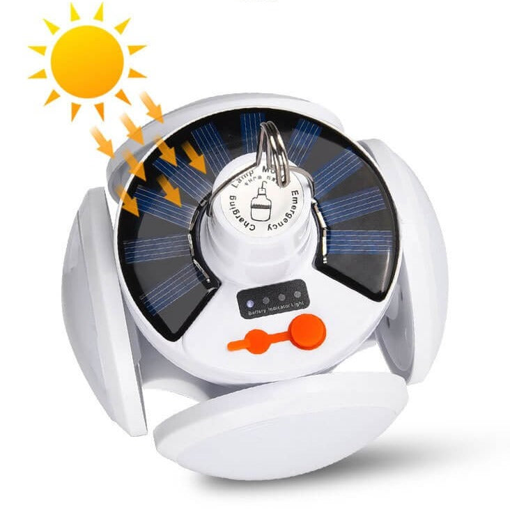 Bombilla LED solar plegable para camping y uso en exteriores