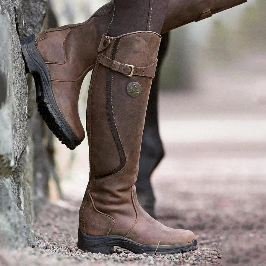 Botas altas de equitación de invierno para mujer impermeables con detalle de hebilla