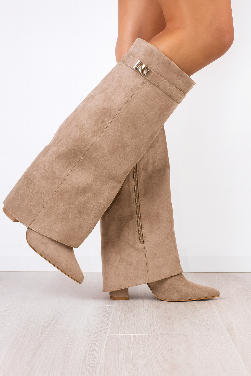 Botas altas para mujer de cuero de primera calidad con tacón de bloque