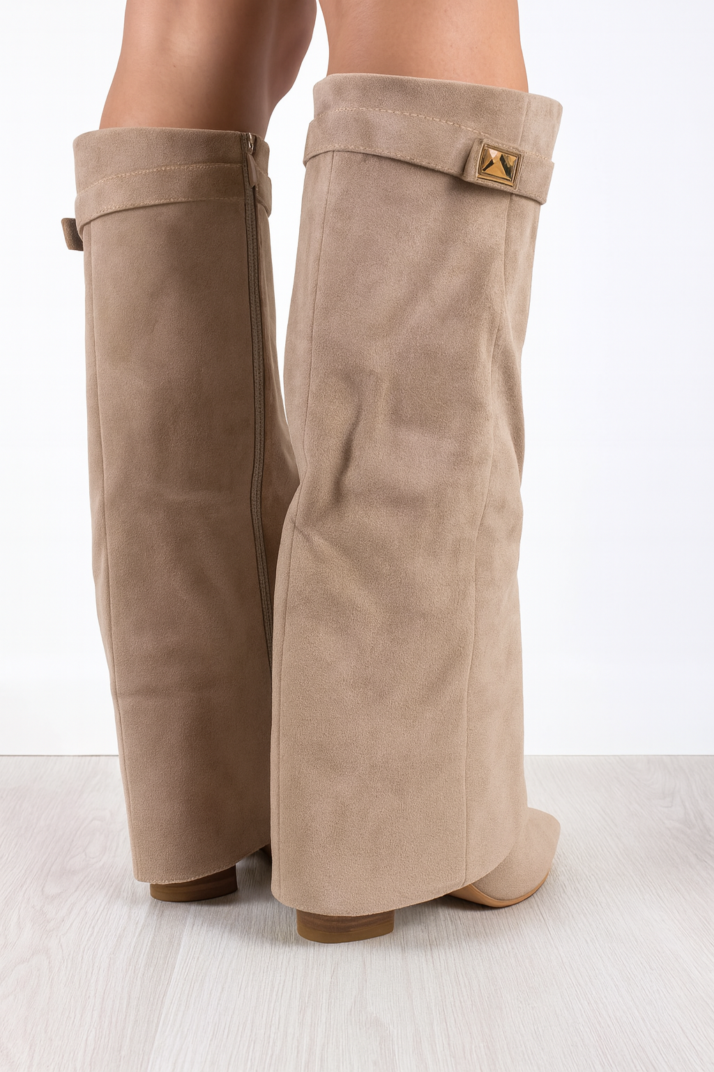 Botas altas para mujer de cuero de primera calidad con tacón de bloque