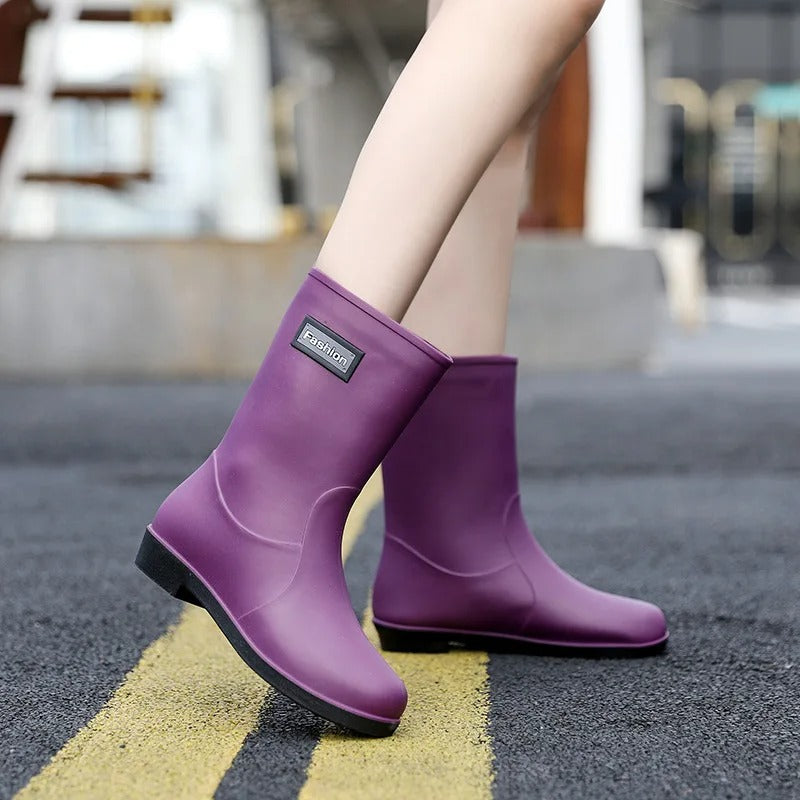 Botas de agua de caña media para mujer