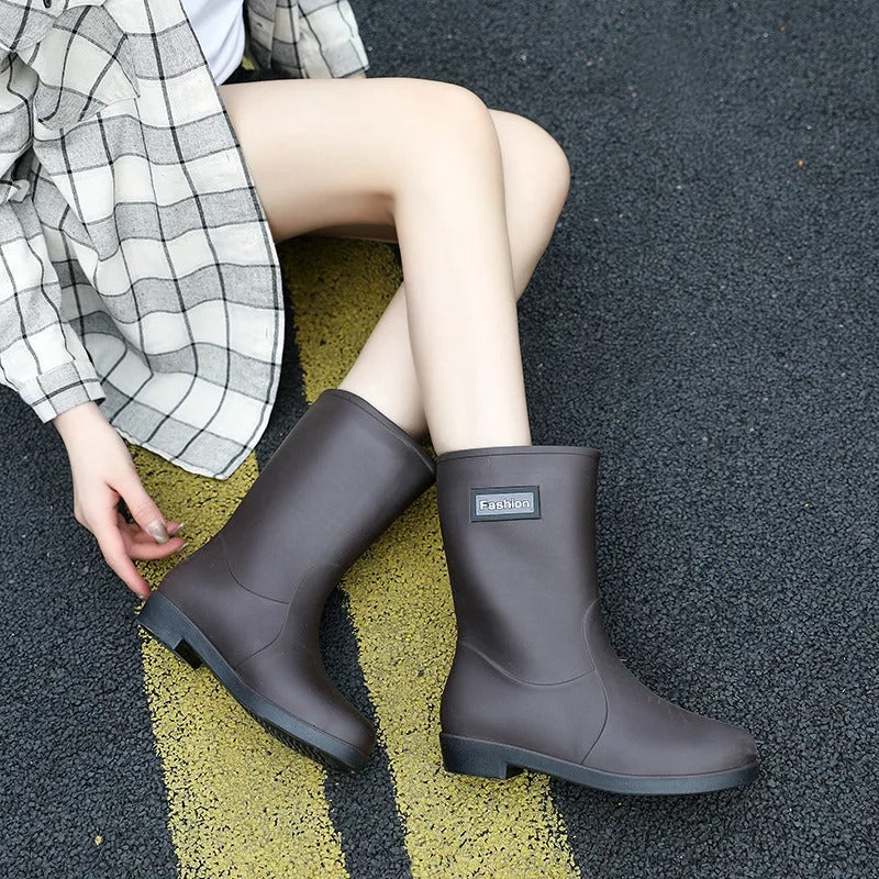 Botas de agua de caña media para mujer