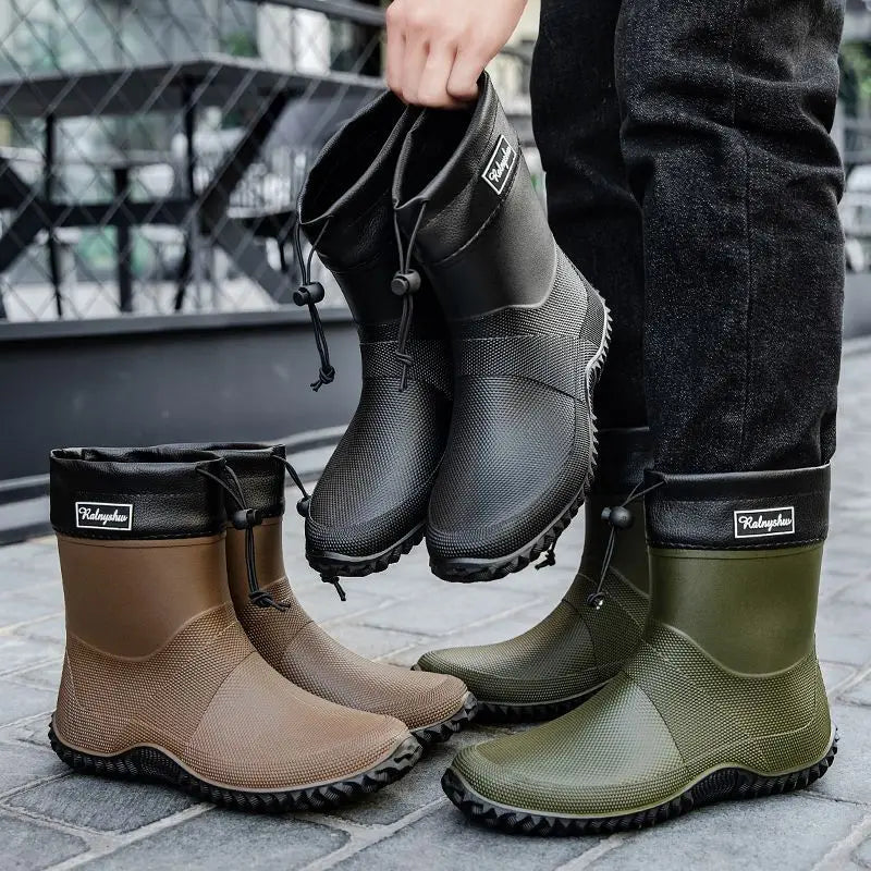 Botas de trabajo impermeables de caña baja para hombre