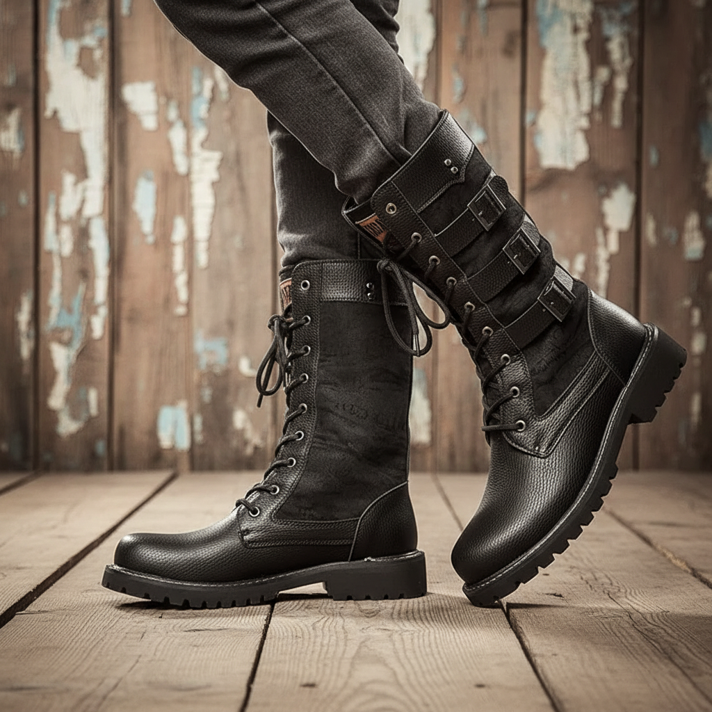 Botas moteras de caña alta