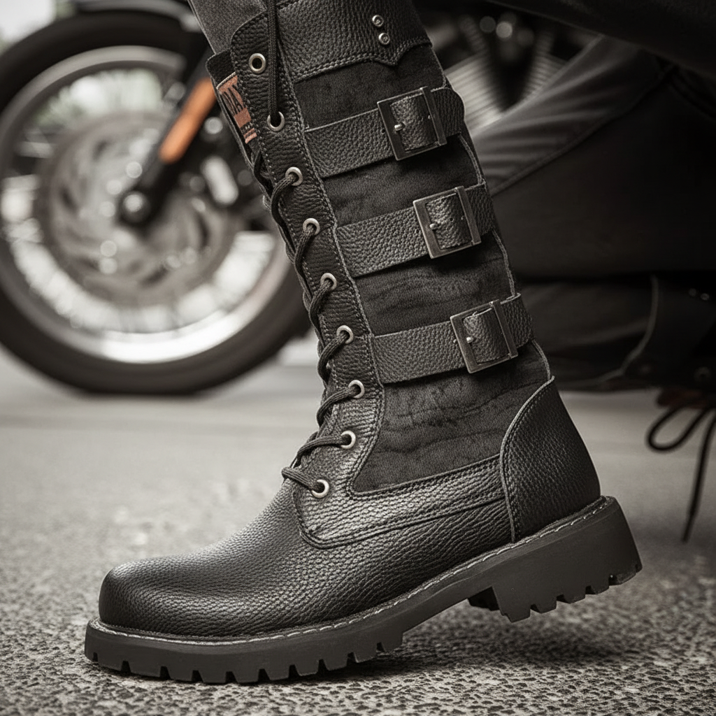 Botas moteras de caña alta