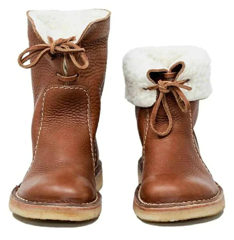 Botines impermeables de invierno para mujer con forro de lana