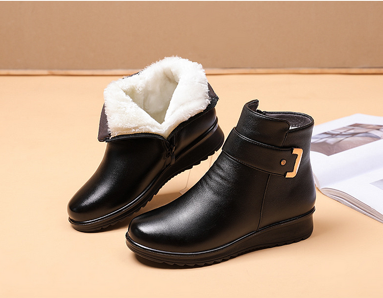 Botines ortopédicos para mujer con empeine de cuero y suela de soporte