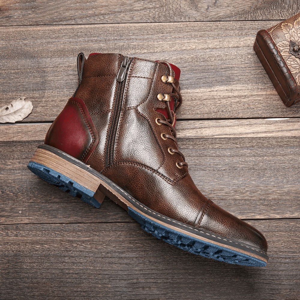Botines para hombre con cremallera lateral y suela antideslizante