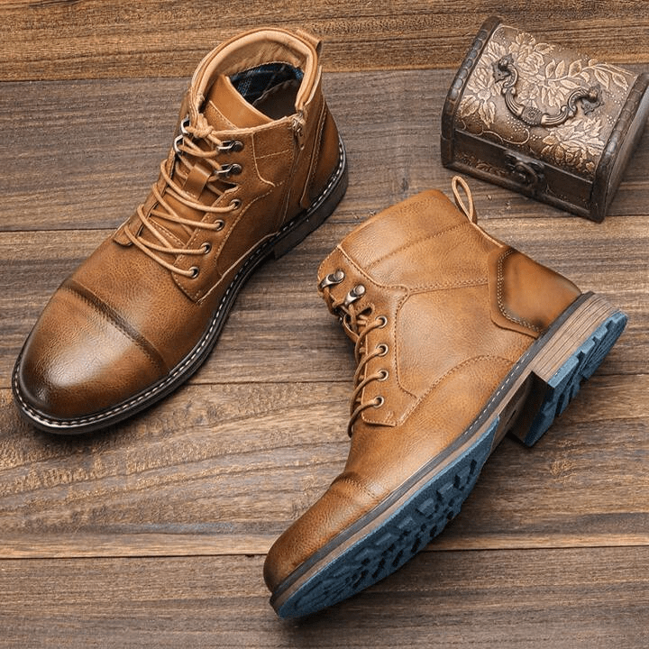 Botines para hombre con cremallera lateral y suela antideslizante