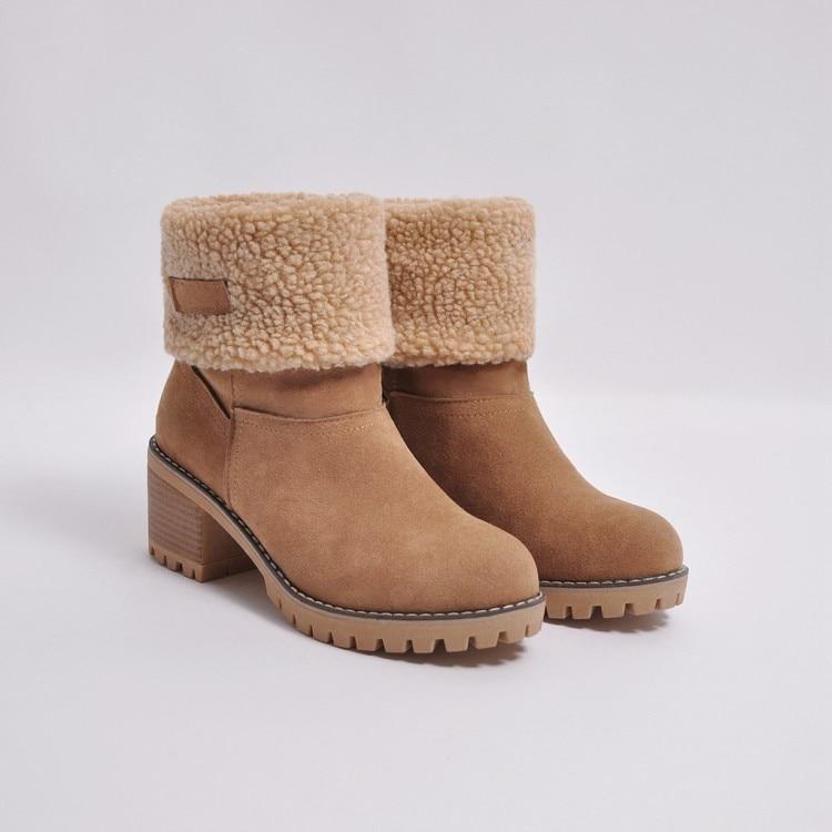 Botines para la nieve de invierno cálidos con pelo