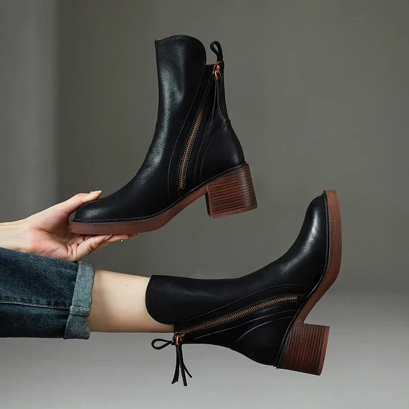 Botines para mujer con tacón ancho