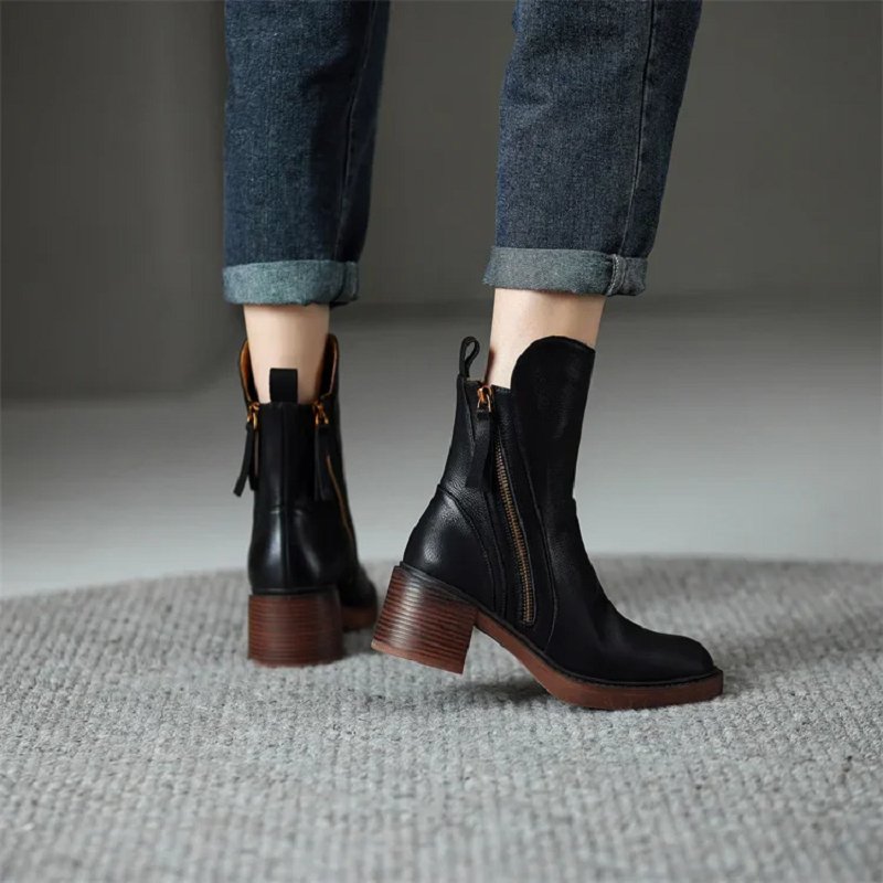 Botines para mujer con tacón ancho