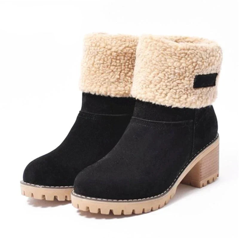 Botines para nieve de invierno cálidos con pelo