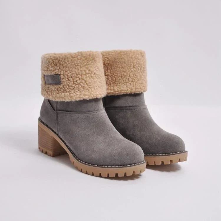 Botines para nieve de invierno cálidos con pelo