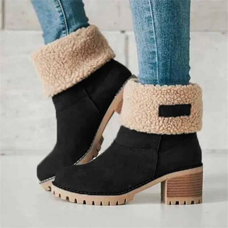 Botines para nieve de invierno cálidos con pelo