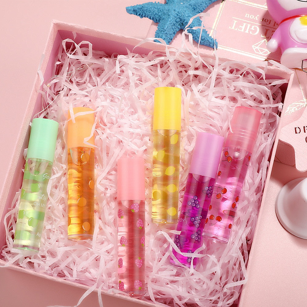 Brillo de labios brillante con efecto espejo acuoso (6 piezas)