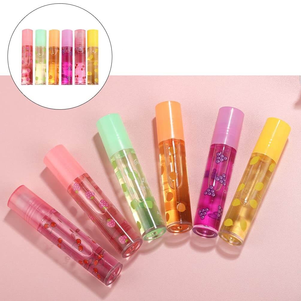 Brillo de labios brillante con efecto espejo acuoso (6 piezas)