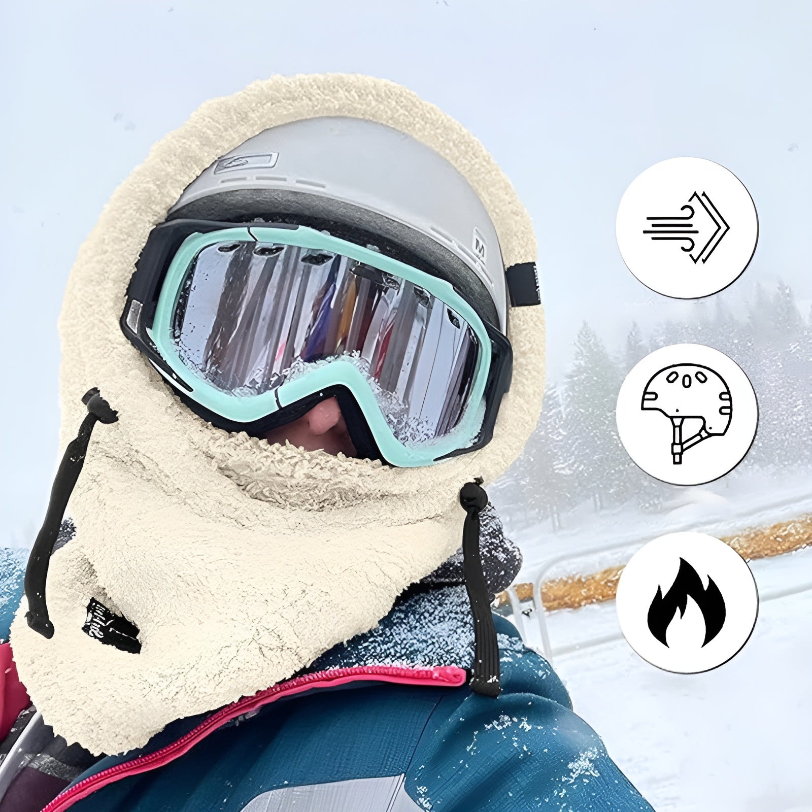 Bufanda tubular versátil de forro polar para invierno
