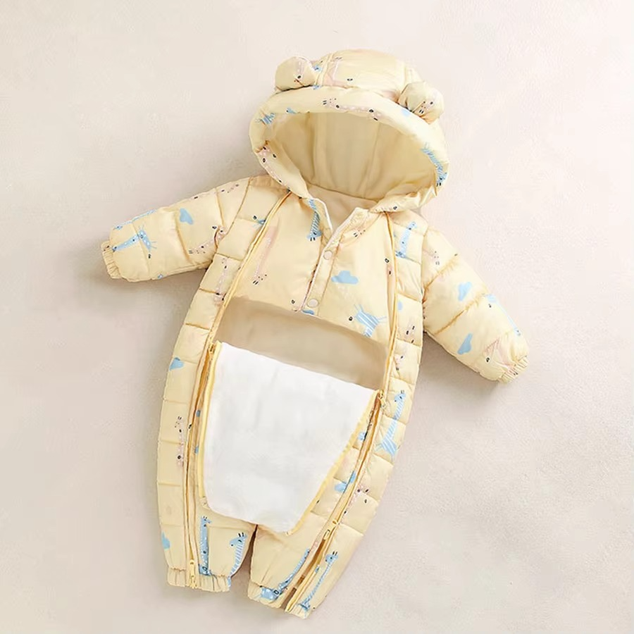 Buzo de nieve de forro polar con capucha para bebés y niños pequeños