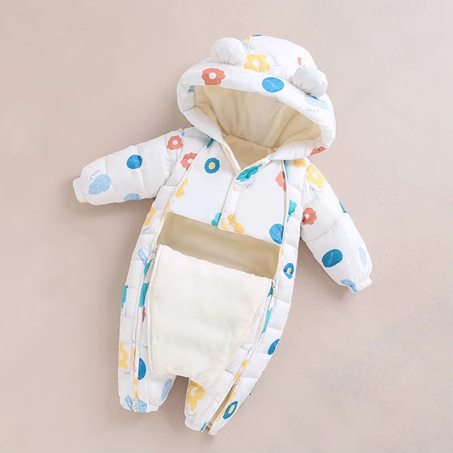 Buzo de nieve de forro polar con capucha para bebés y niños pequeños