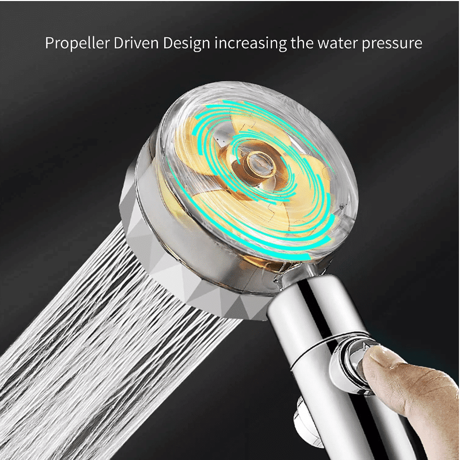 Cabezal de ducha economizador de agua con alta presión - Diseño giratorio orientable a 360° - Hasta un 40% de ahorro de agua