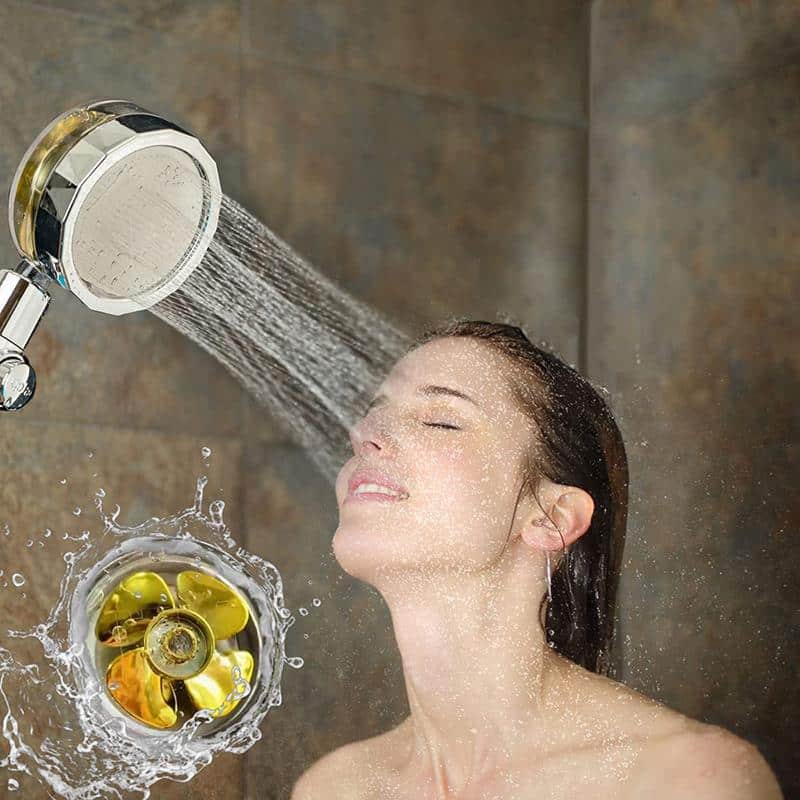 Cabezal de ducha economizador de agua con alta presión - Diseño giratorio orientable a 360° - Hasta un 40% de ahorro de agua