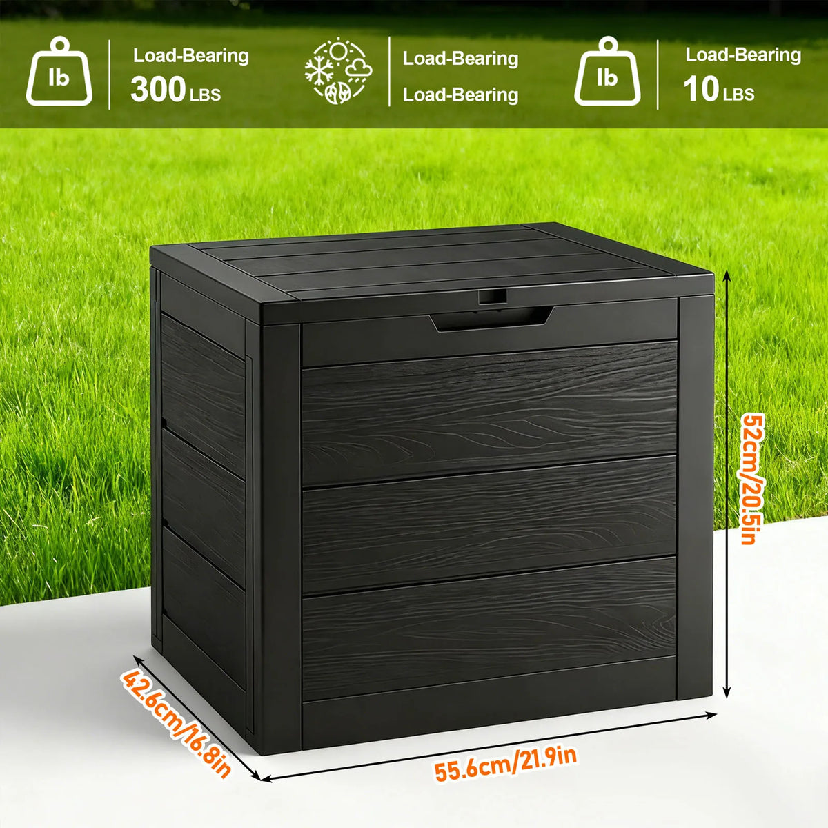Caja de Almacenamiento Robusta para Jardín con Tapa Con Bloqueo