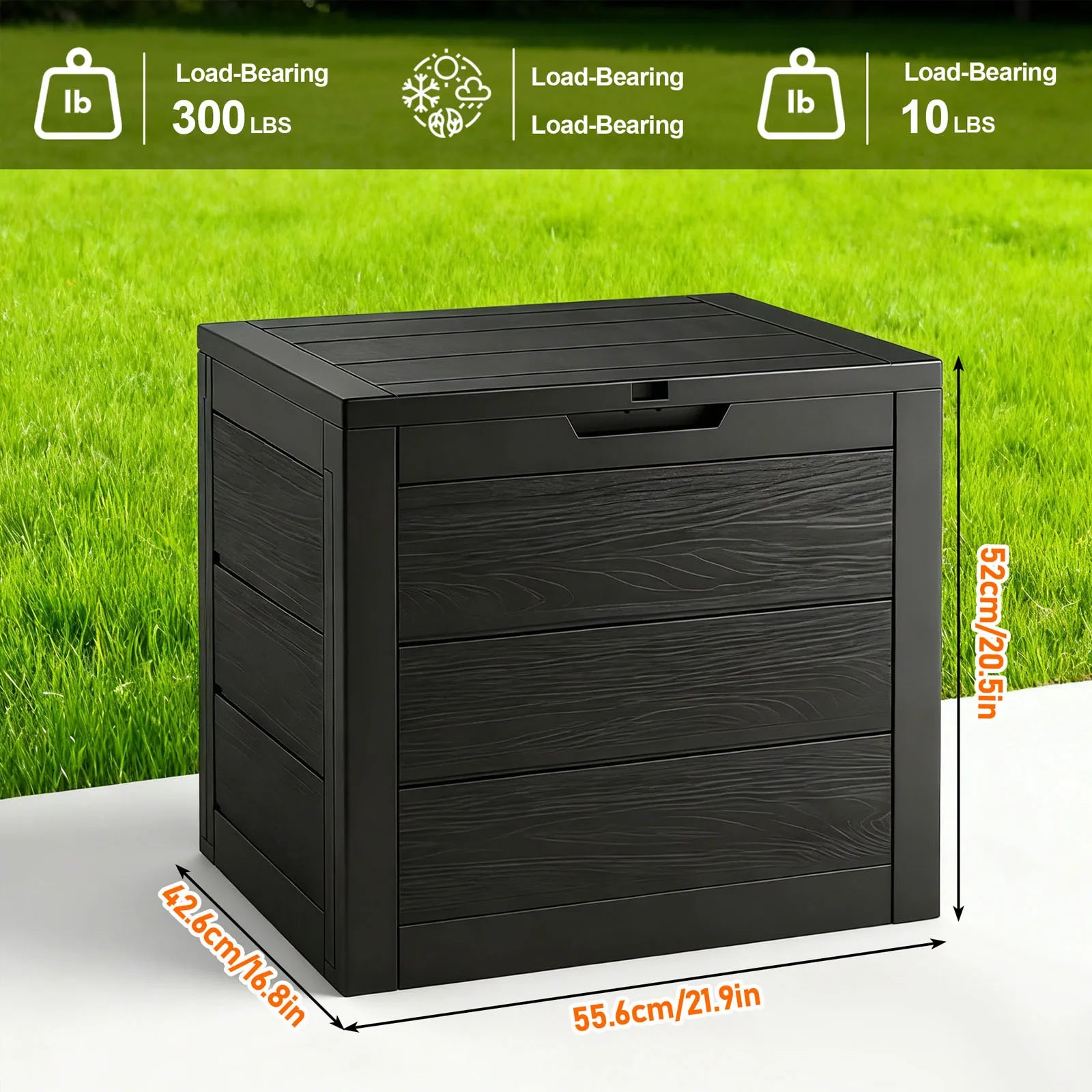 Caja de Almacenamiento Robusta para Jardín con Tapa Con Bloqueo