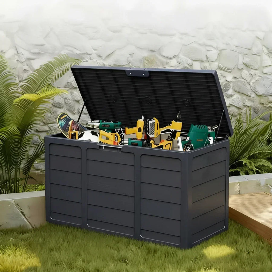 Caja de Almacenamiento Robusta para Jardín con Tapa Con Bloqueo