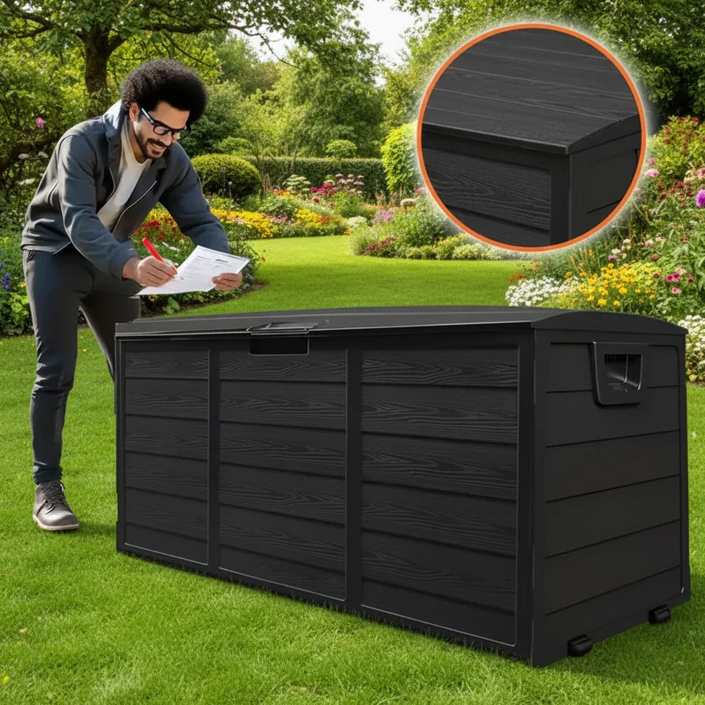 Caja de Almacenamiento Robusta para Jardín con Tapa Con Bloqueo