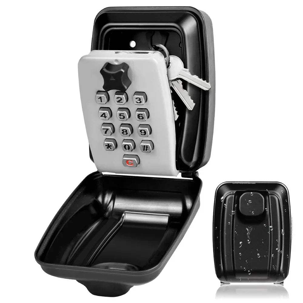 Caja fuerte de seguridad para llaves de montaje en pared e impermeable – Guardallaves con cerradura y código numérico para exterior
