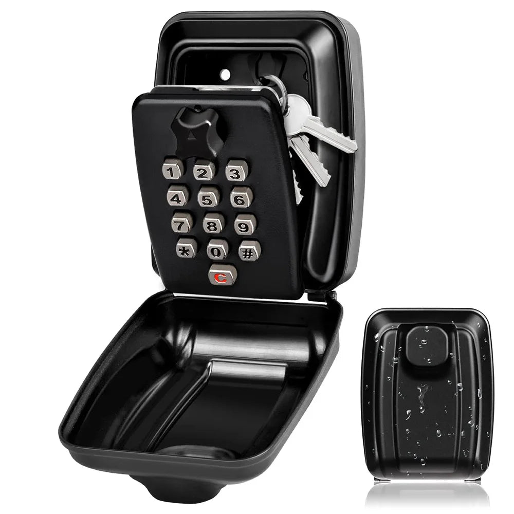 Caja fuerte de seguridad para llaves de montaje en pared e impermeable – Guardallaves con cerradura y código numérico para exterior